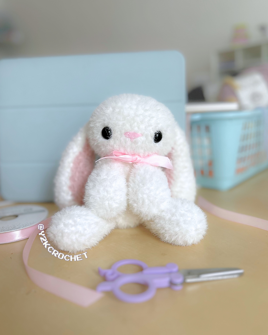 Bambi the Bunny - Crochet Bunny Lovey/Snuggler Plushie