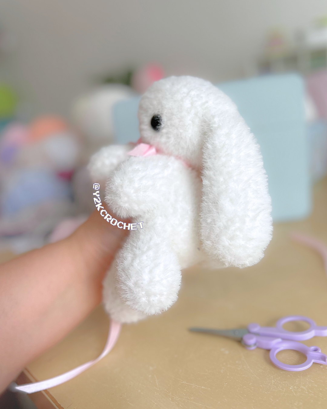 Bambi the Bunny - Crochet Bunny Lovey/Snuggler Plushie
