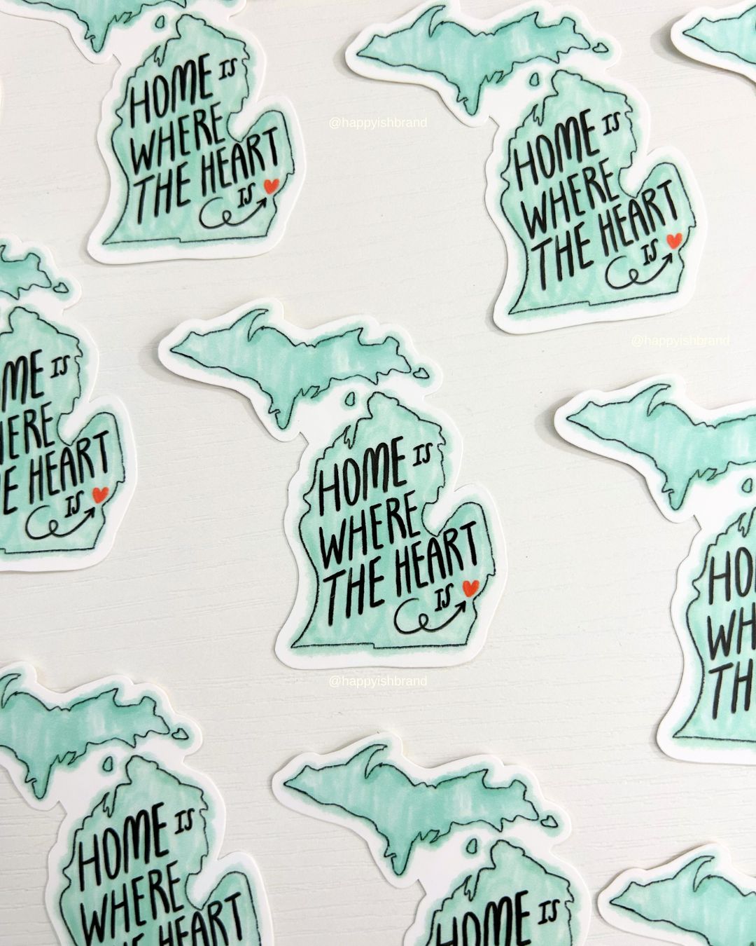 Michigan Sticker - Home is Where the Heart Is