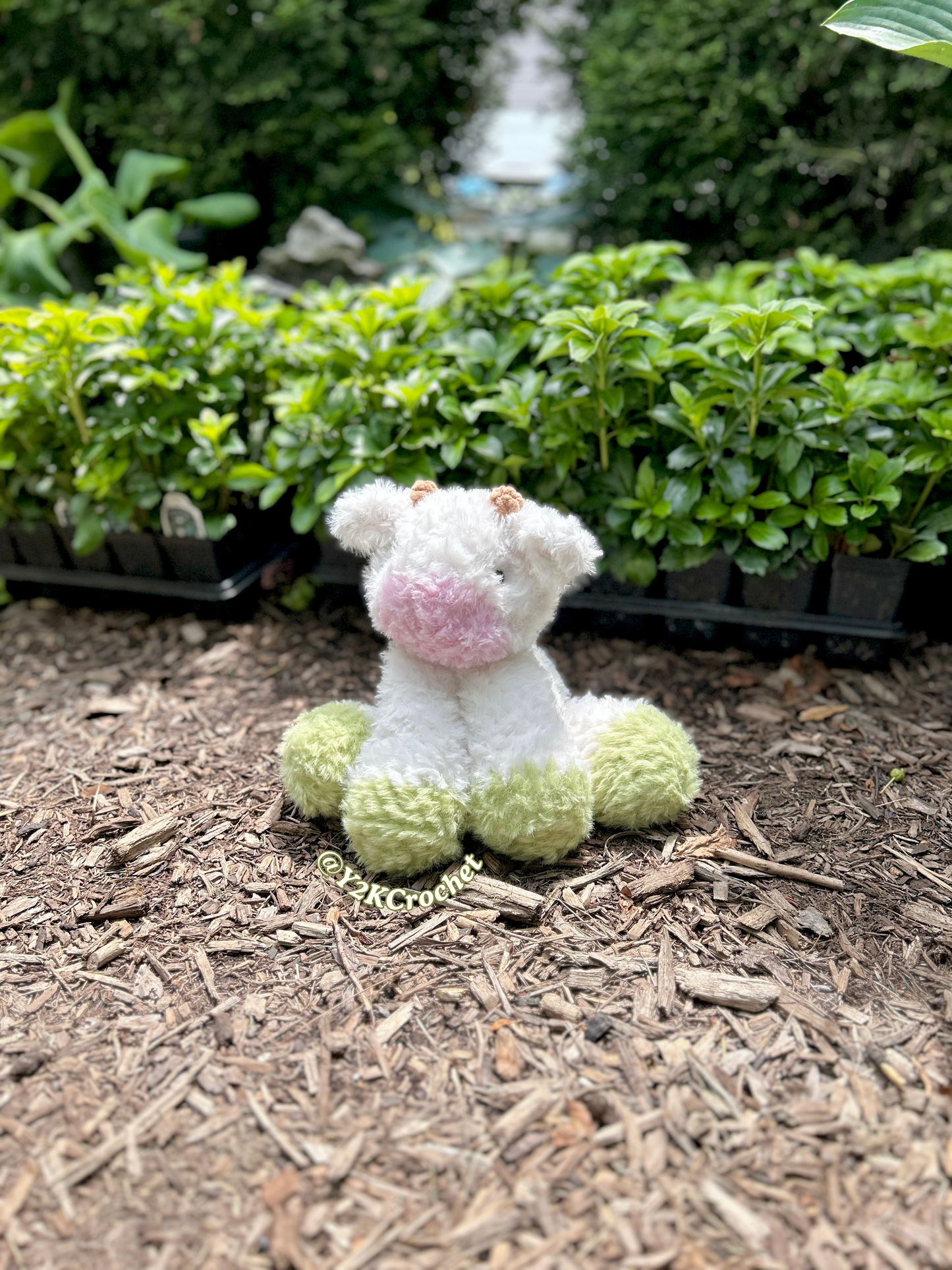 Matcha the Fluffy Cow - Crochet Cow Plushie