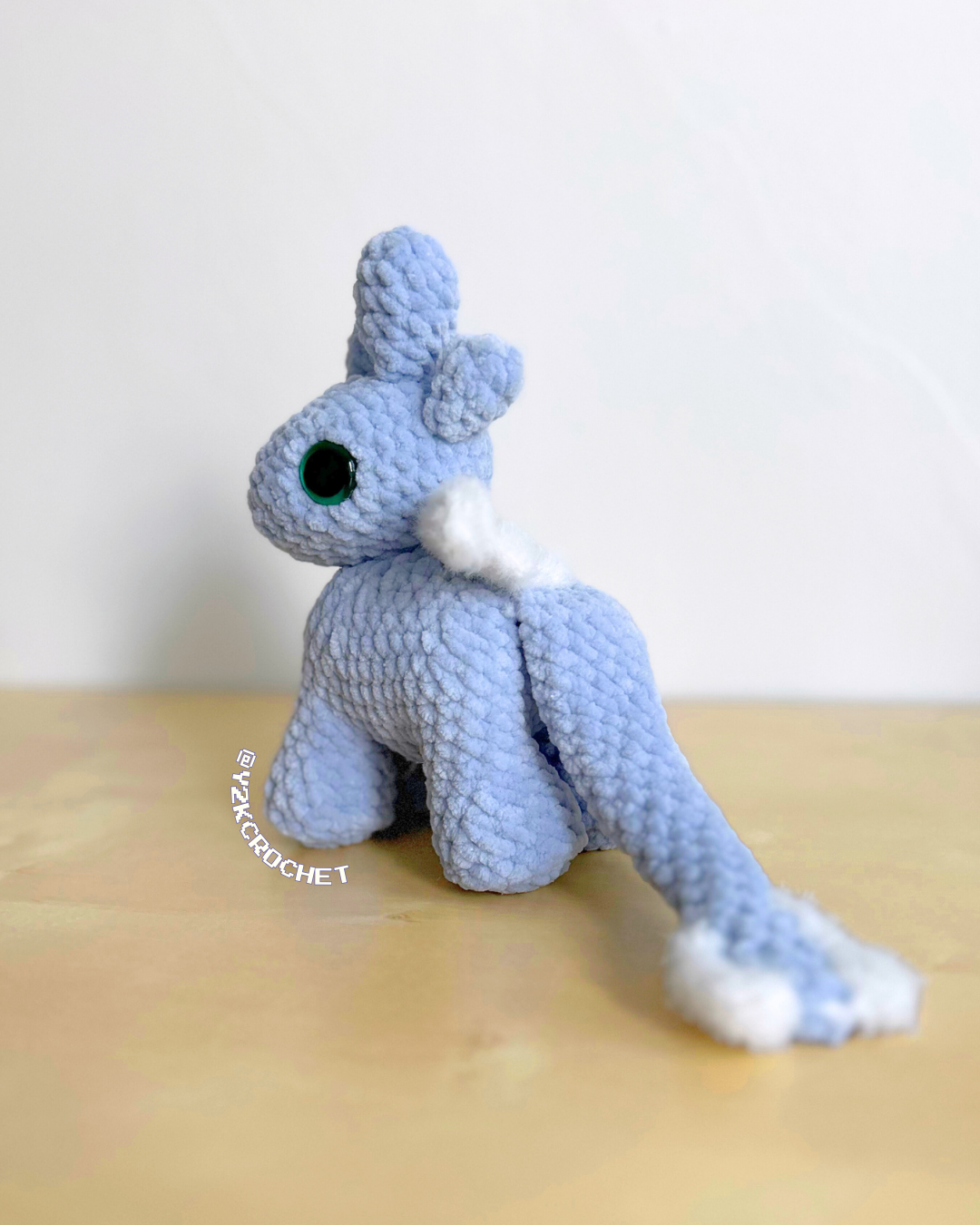 Arya the Blue Fury Dragon Plush - Handmade Dragon Plushie Snuggler