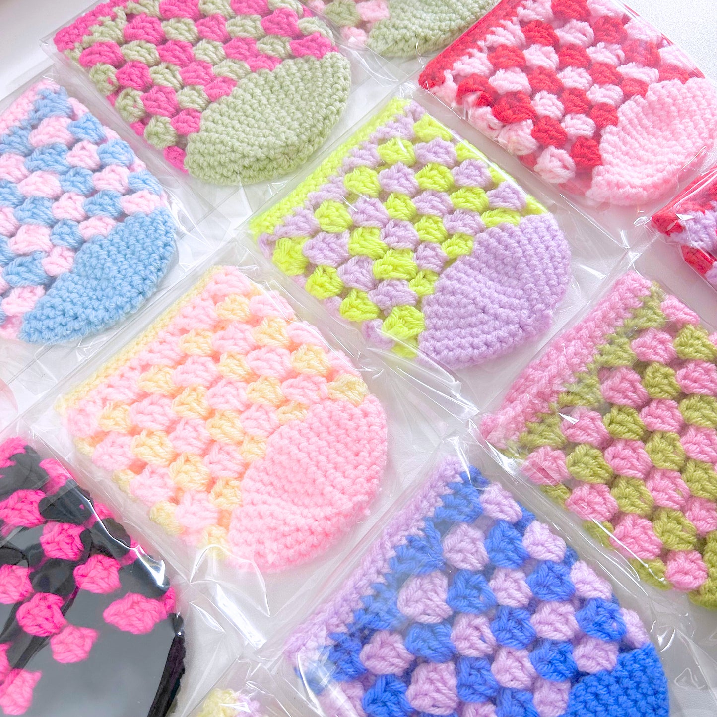 Crochet Iced Coffee Koozie (Black + Ballet Pink)