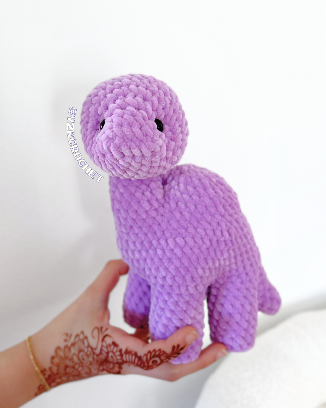 Biffy the Plush Brontosaurus Plushie - Hamdmade Crochet Dino Plush