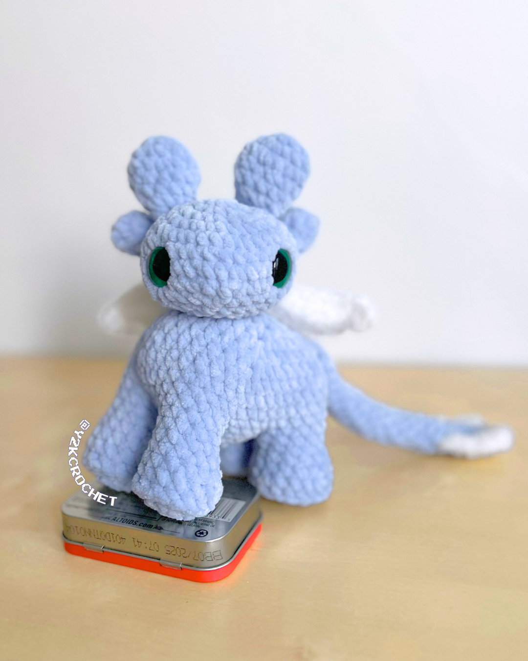 Arya the Blue Fury Dragon Plush - Handmade Dragon Plushie Snuggler