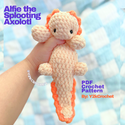 DIGITAL PATTERN: Alfie the Splooting Axolotl - PDF Crochet Pattern