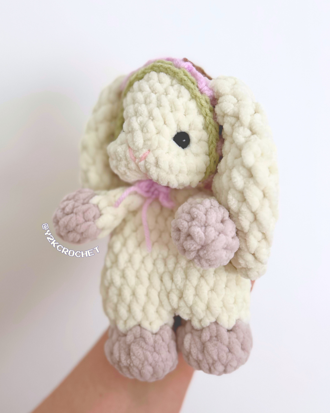 Bethy Bonnet Bunny - Crochet Bunny Lovey/Snuggler Plushie