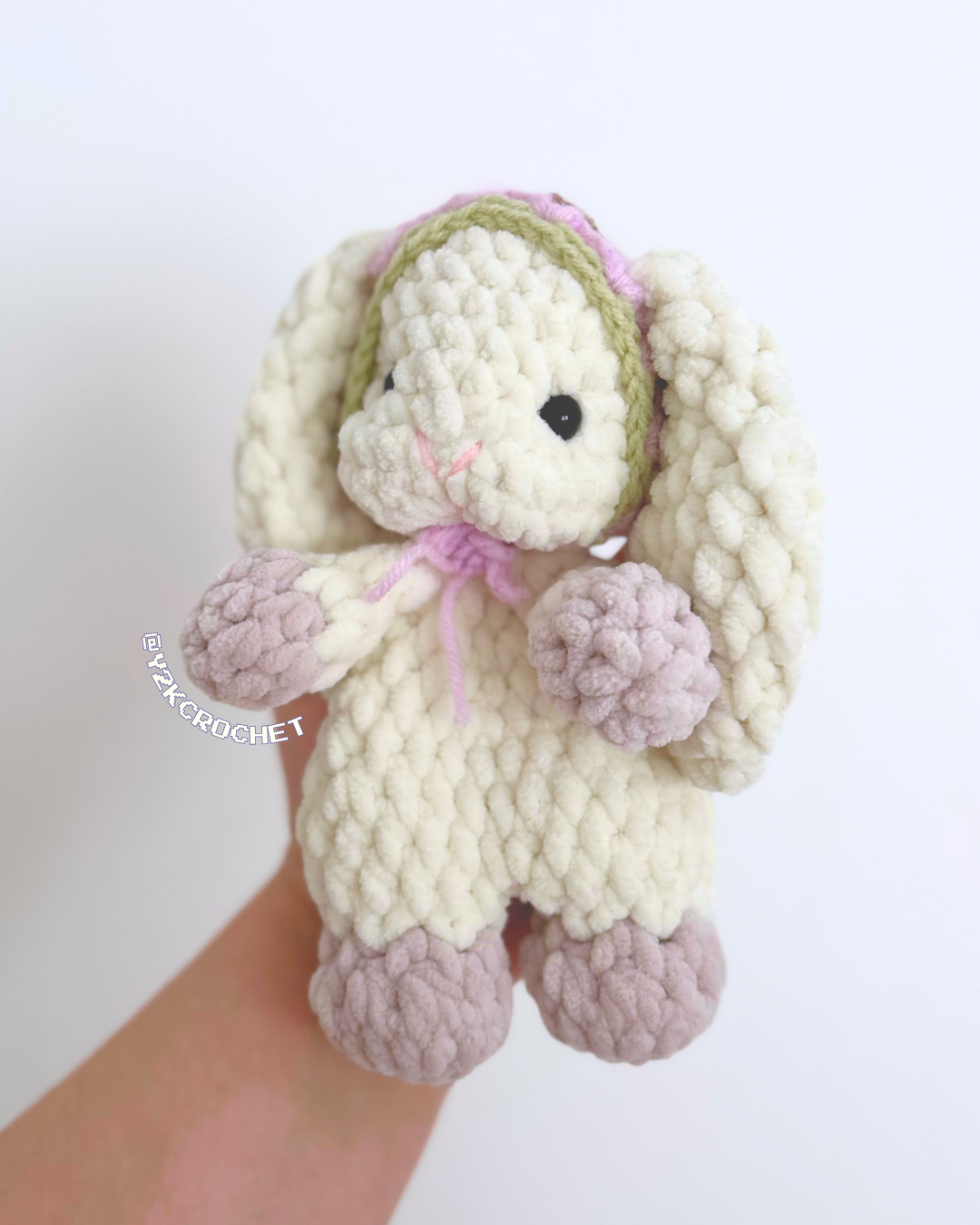 Bethy Bonnet Bunny - Crochet Bunny Lovey/Snuggler Plushie