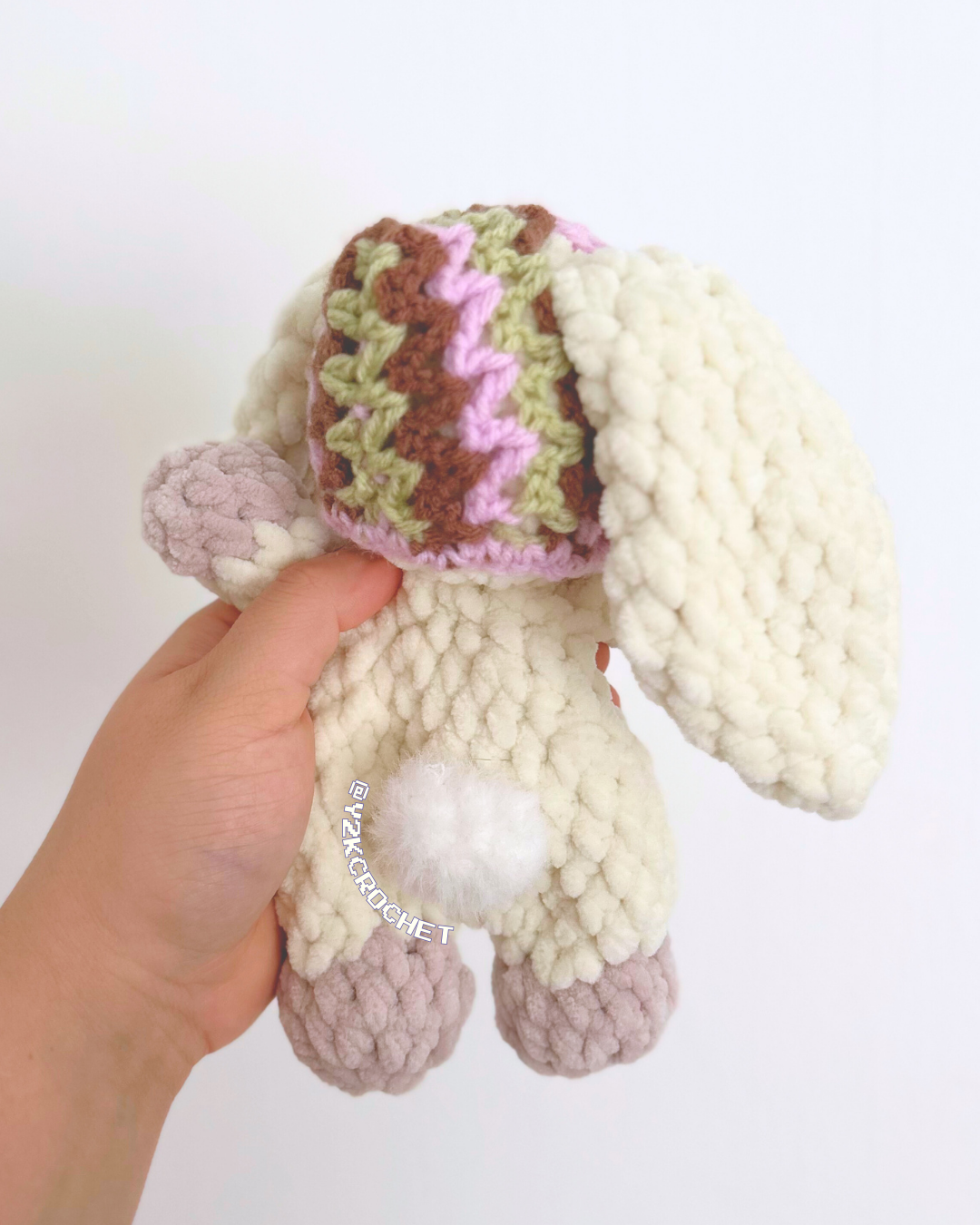Bethy Bonnet Bunny - Crochet Bunny Lovey/Snuggler Plushie