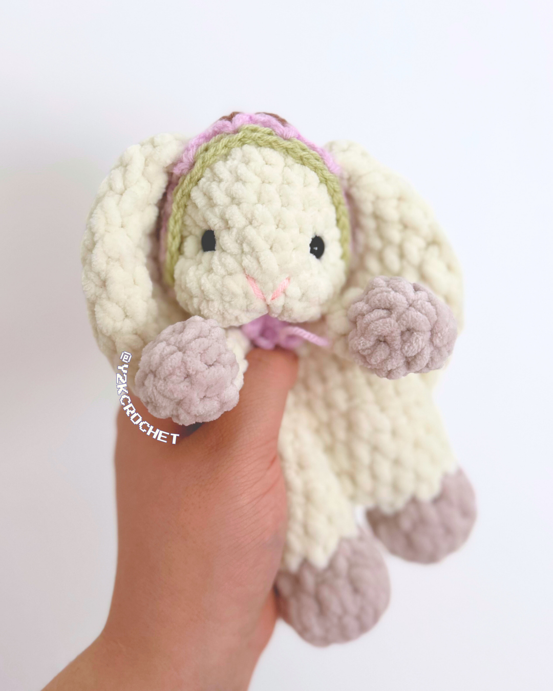Bethy Bonnet Bunny - Crochet Bunny Lovey/Snuggler Plushie