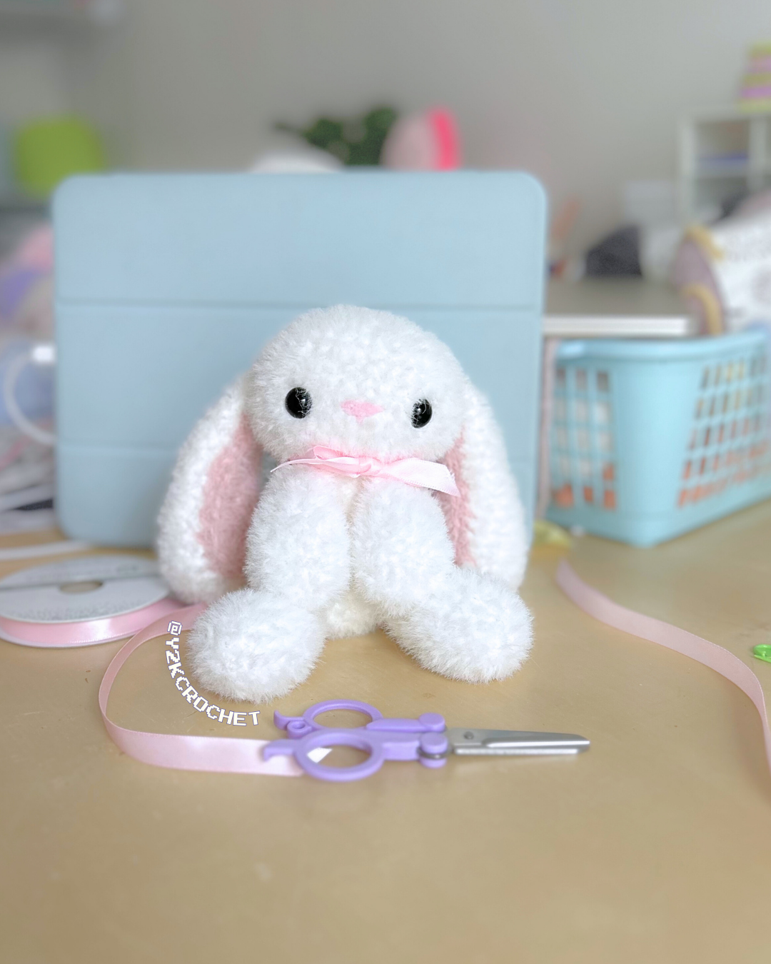 Bambi the Bunny - Crochet Bunny Lovey/Snuggler Plushie