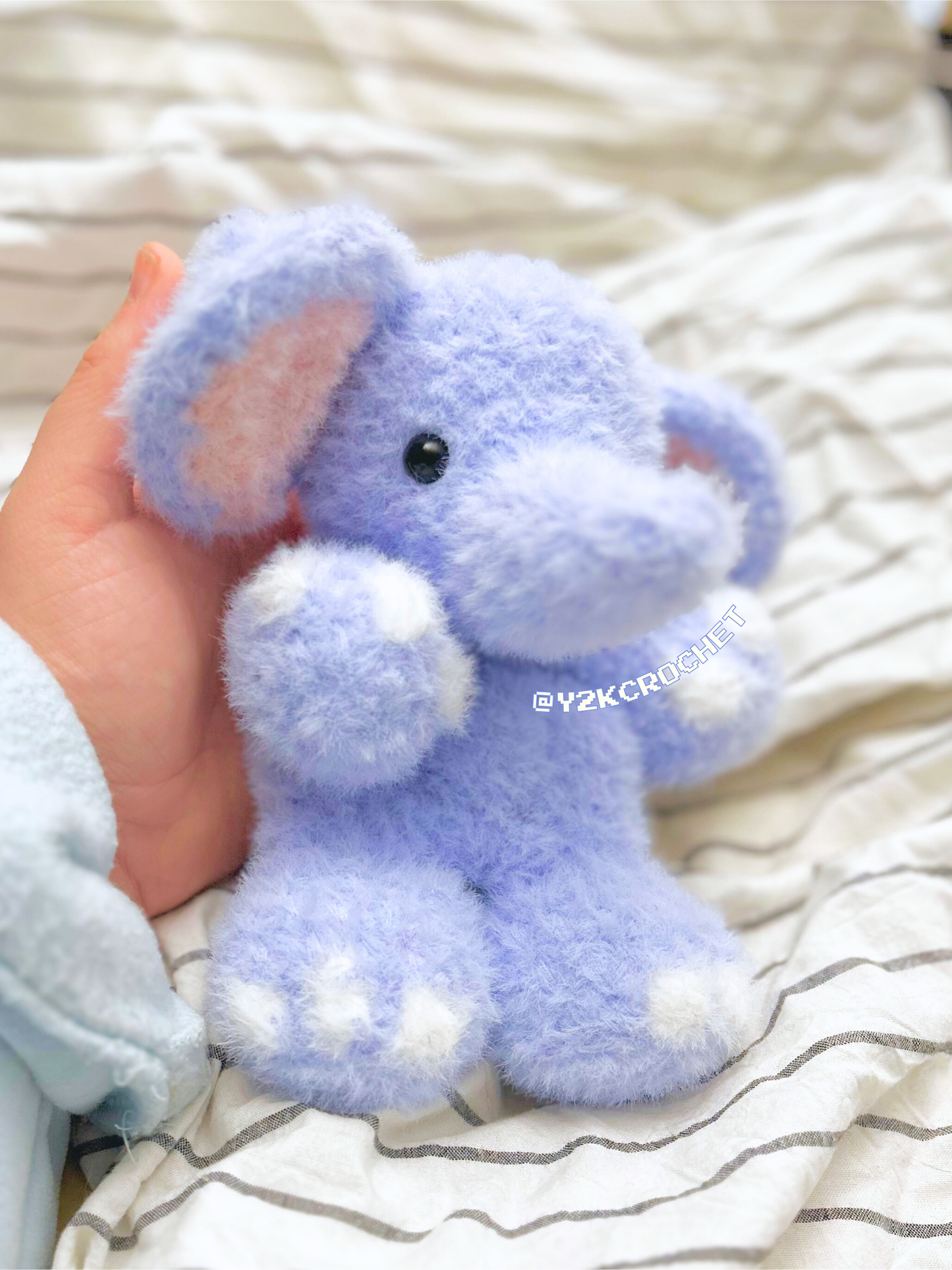 Ellie the baby Elephant Plush - Made to Order Crochet Snuggler Plushie