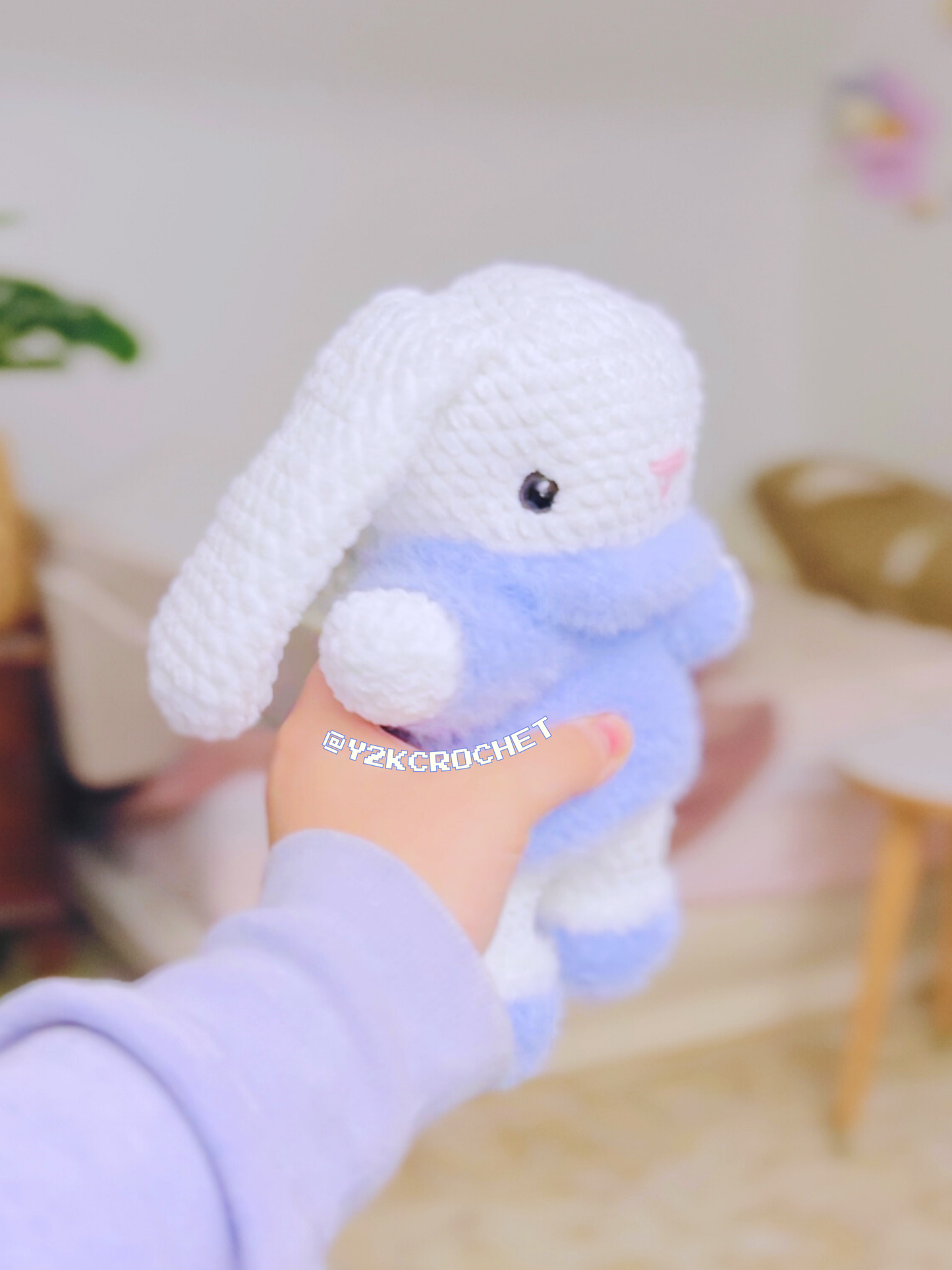 Bitty the Crochet Bunny in a Turtleneck Sweater