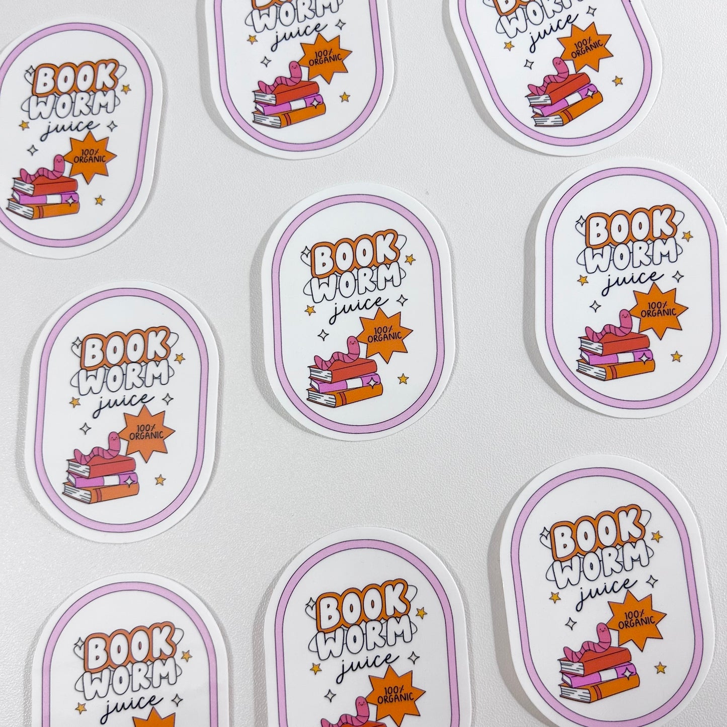 Book Worm Juice Sticker