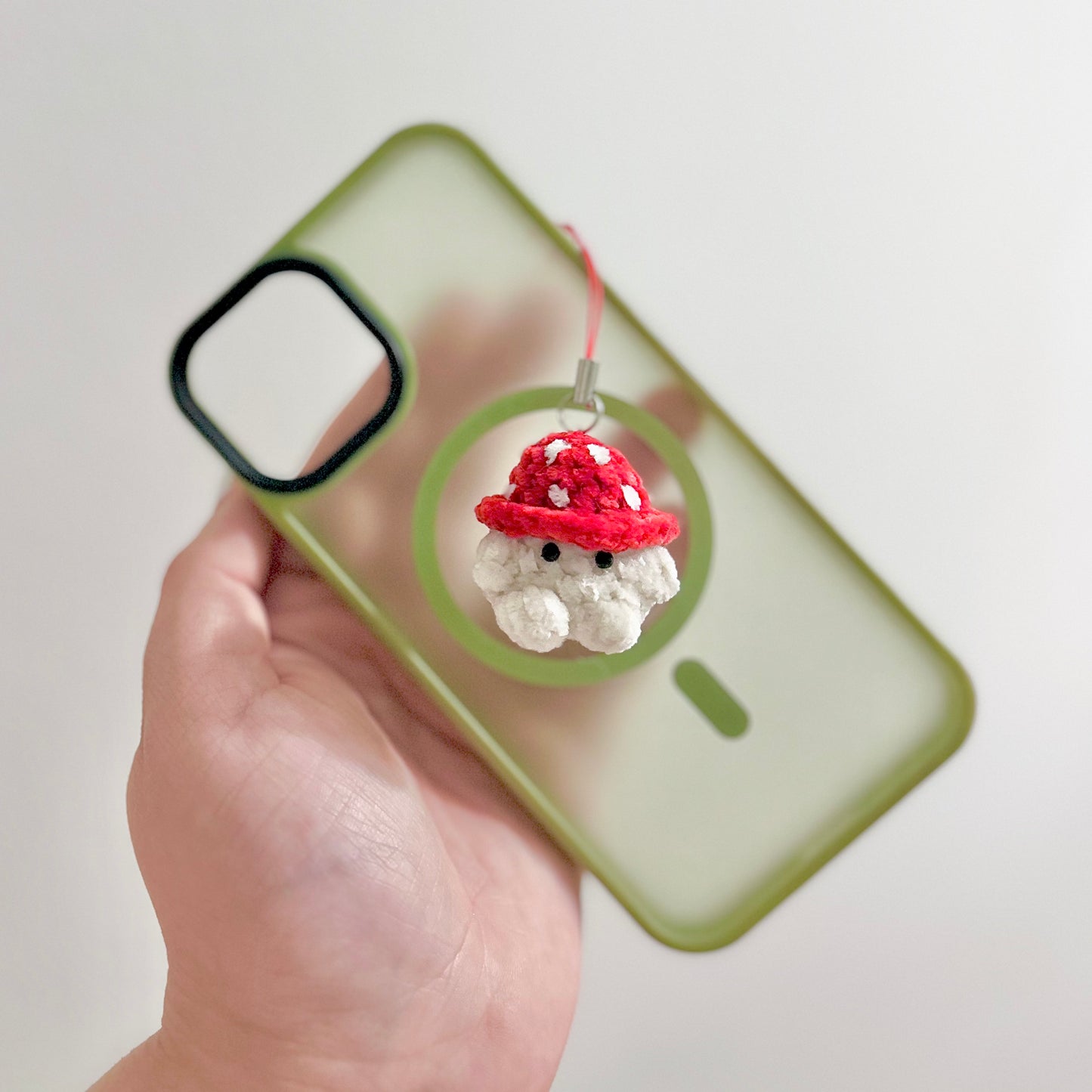 Crochet Mushroom Phone Charm