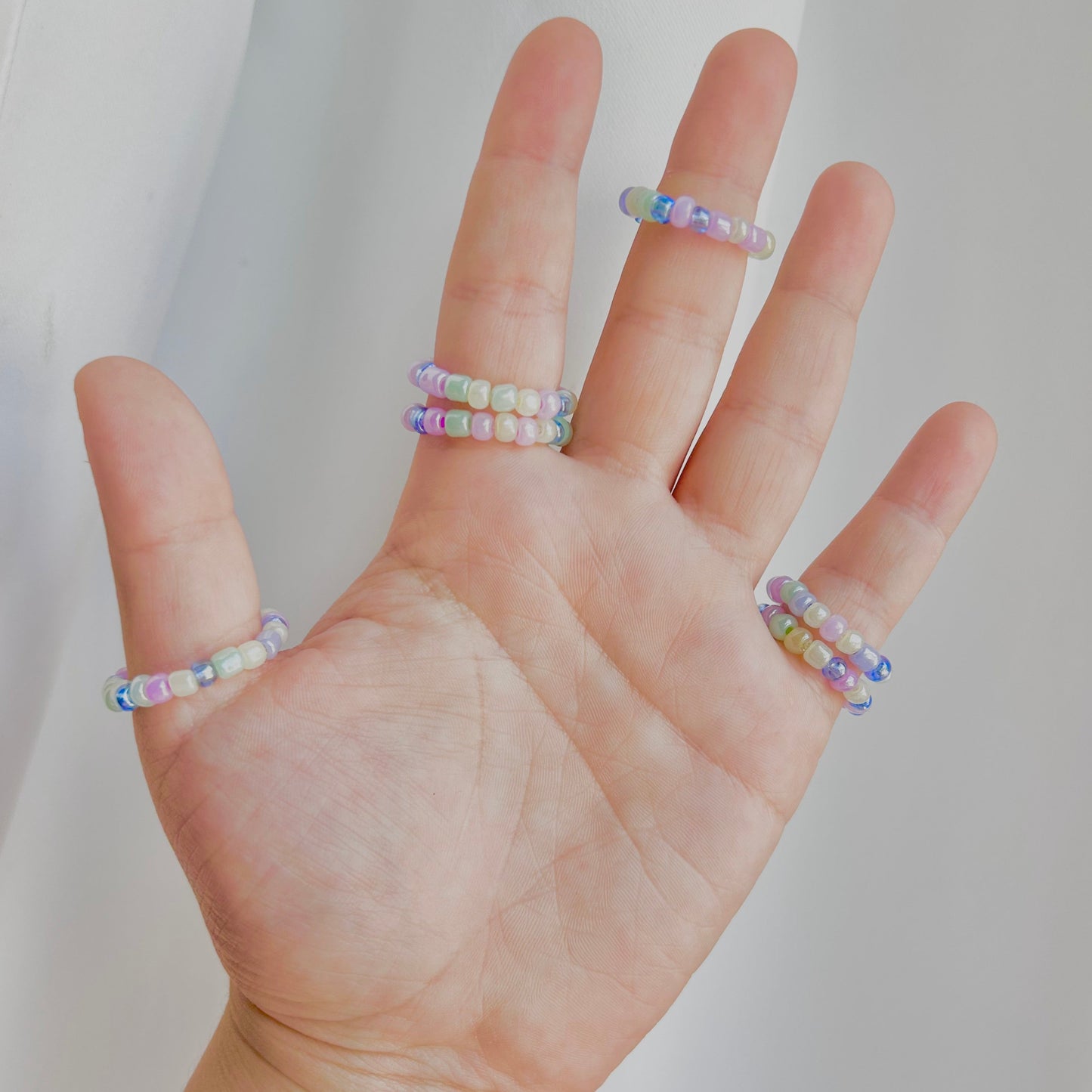 "Beach Glass" Stretchy Bead Ring