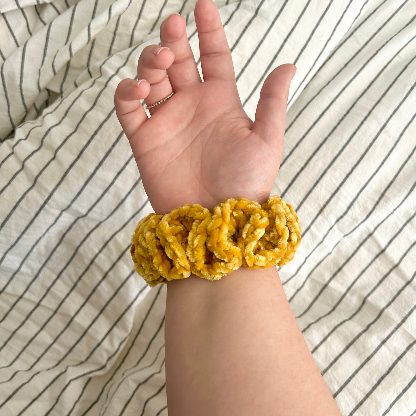 Golden Hour - XL Crochet Velvet Scrunchie