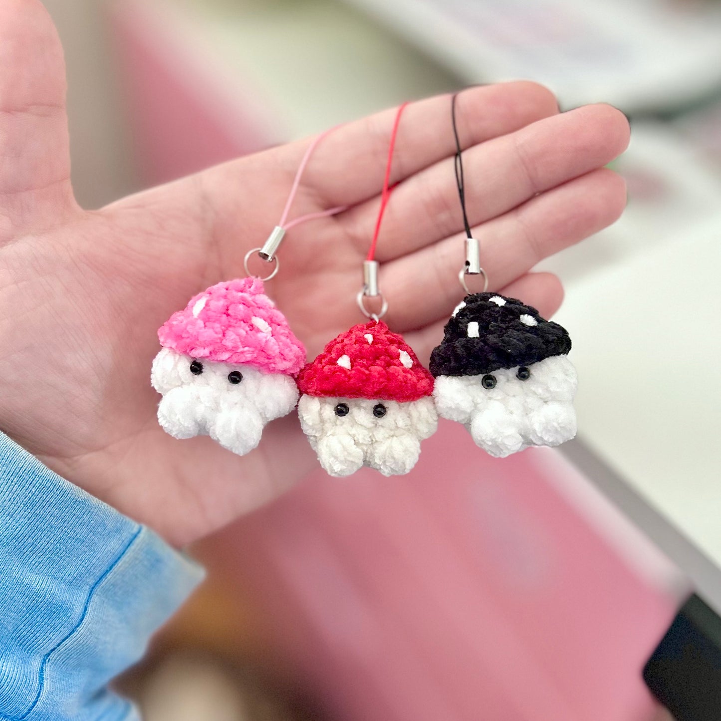 Crochet Mushroom Phone Charm