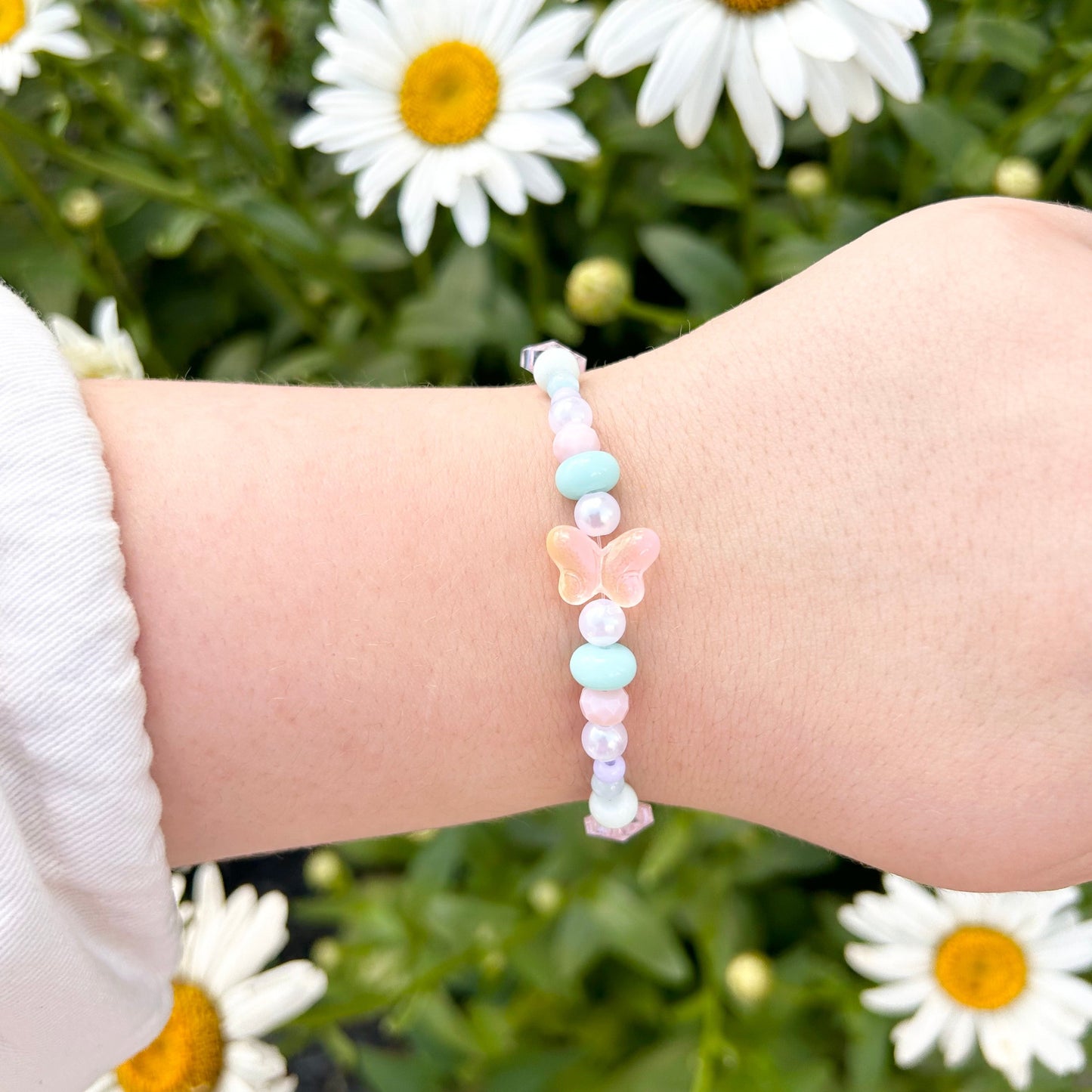 Candy Glass Butterfly Beaded Bracelet