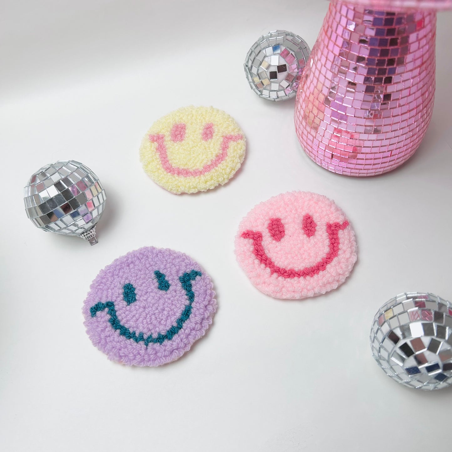 Smiley Face | Tufted Car Coaster