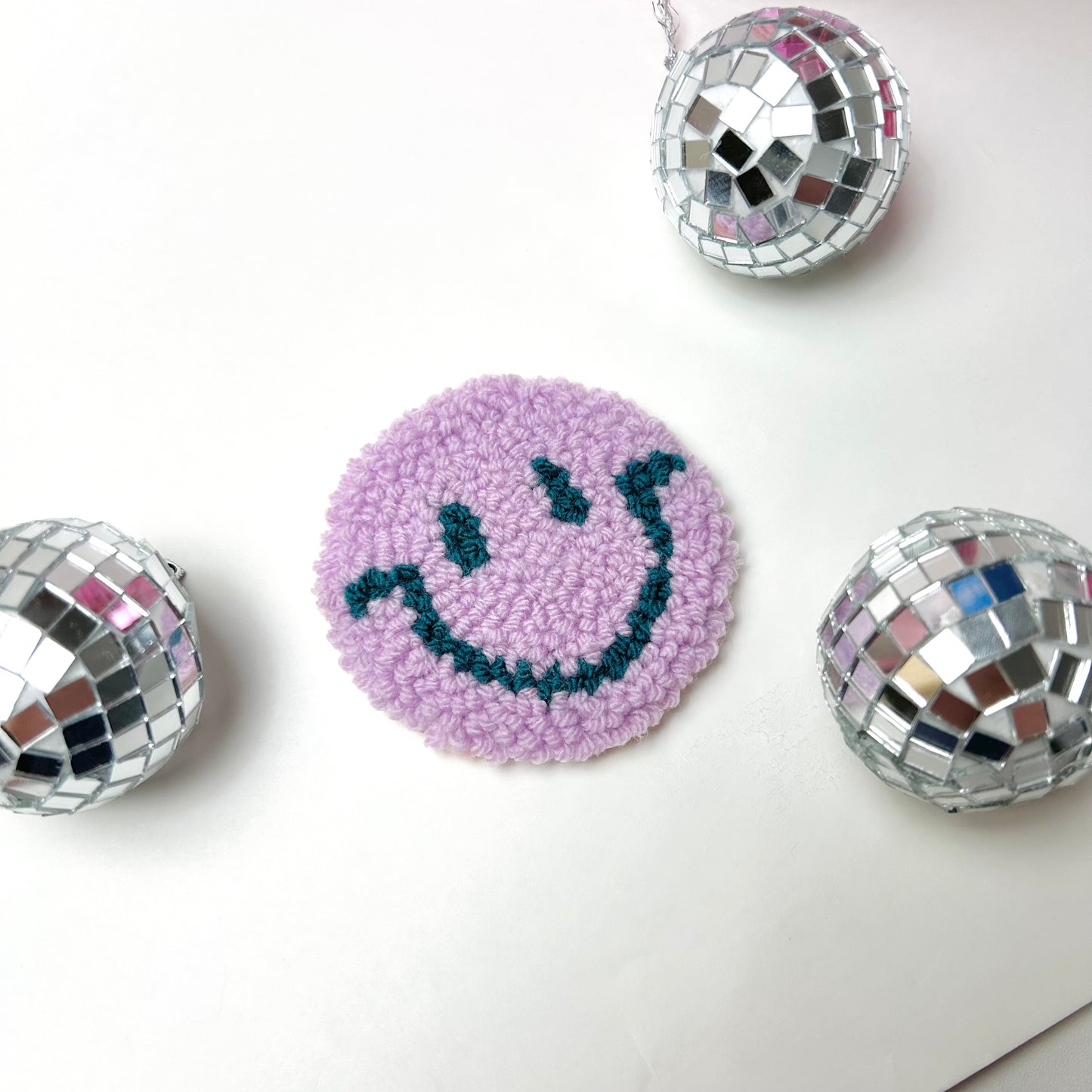 Smiley Face | Tufted Car Coaster