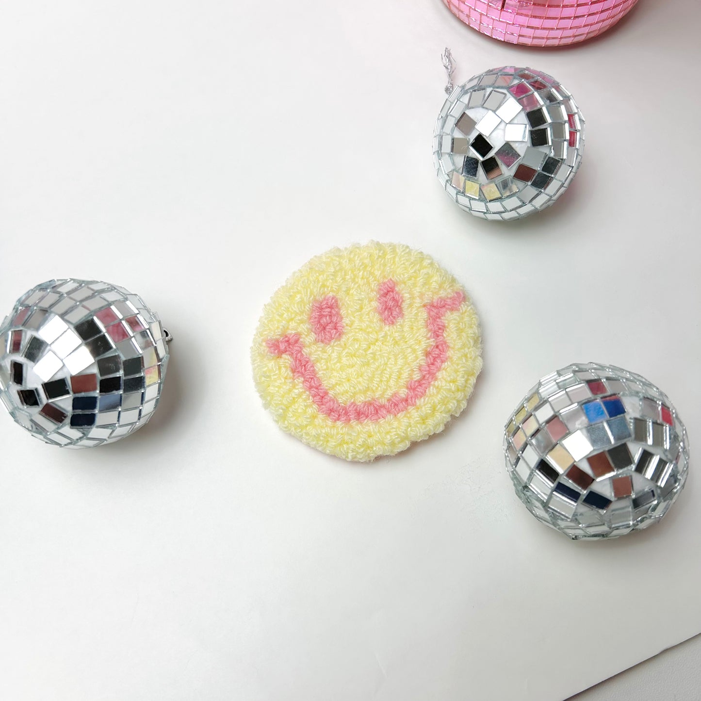Smiley Face | Tufted Car Coaster