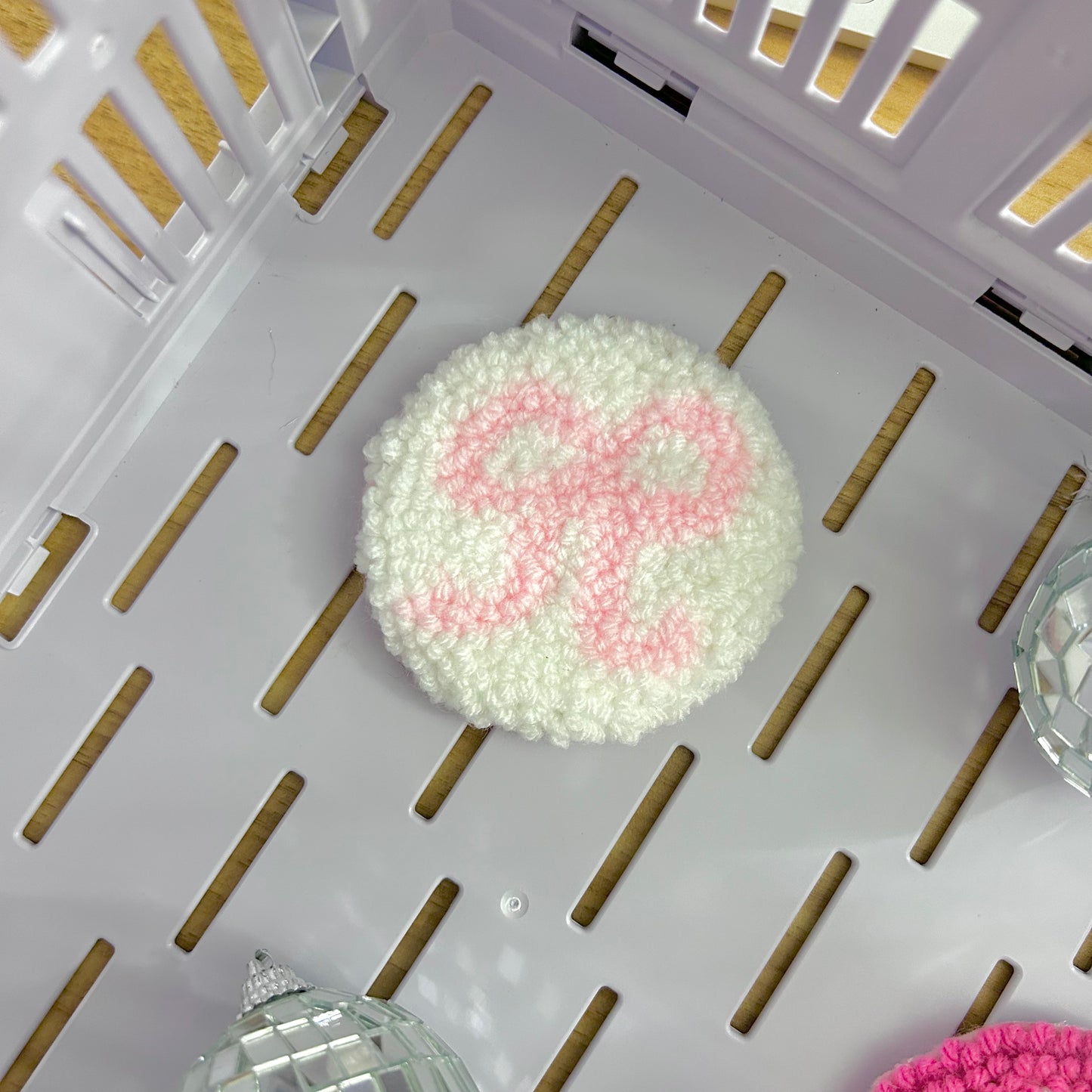 Coquette Bow | Tufted Car Coaster