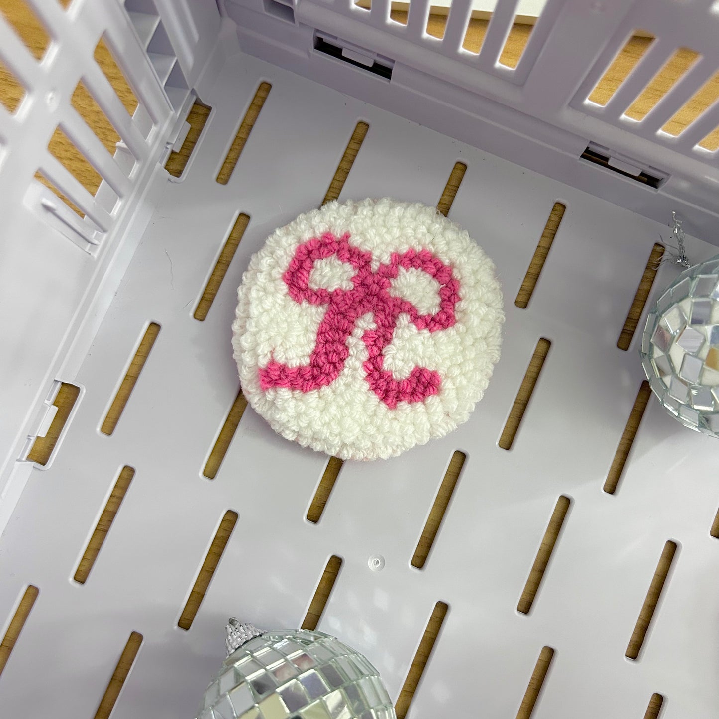 Coquette Bow | Tufted Car Coaster