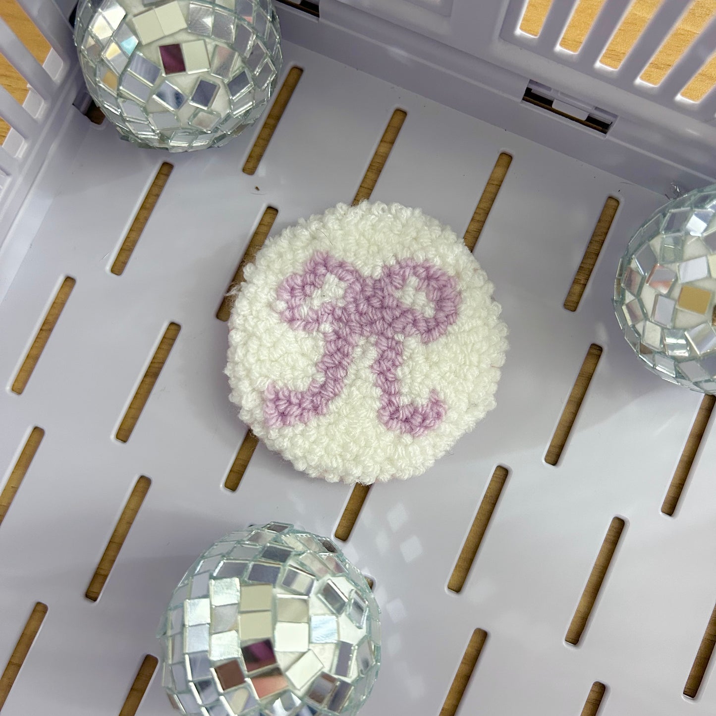 Coquette Bow | Tufted Car Coaster