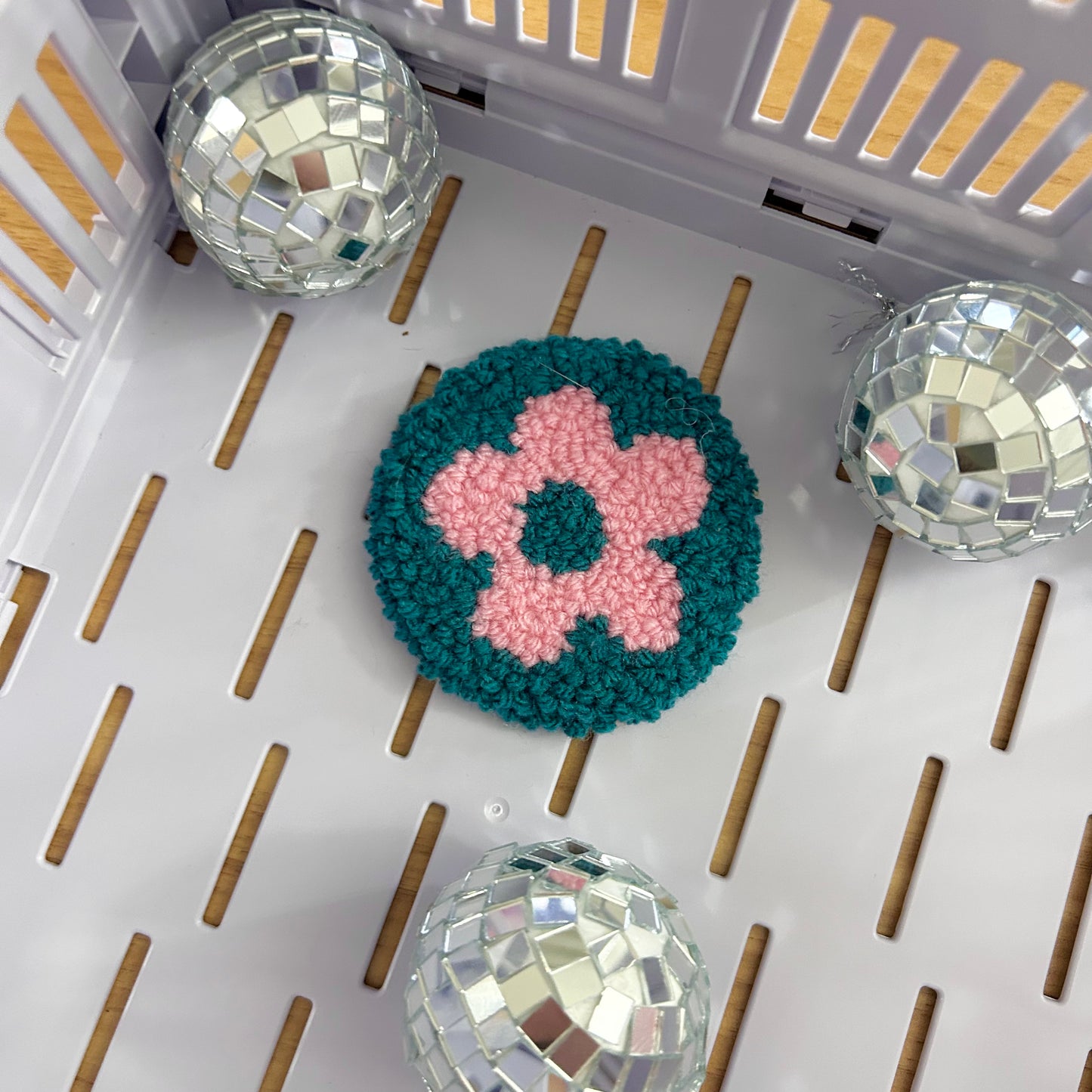 Little Flower | Tufted Car Coaster