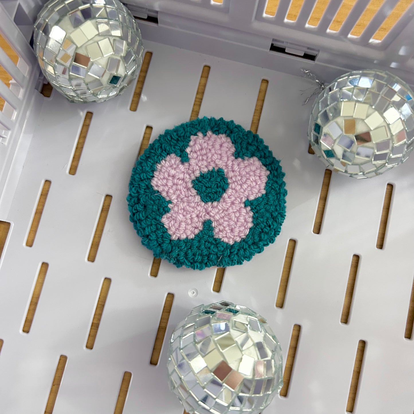 Little Flower | Tufted Car Coaster