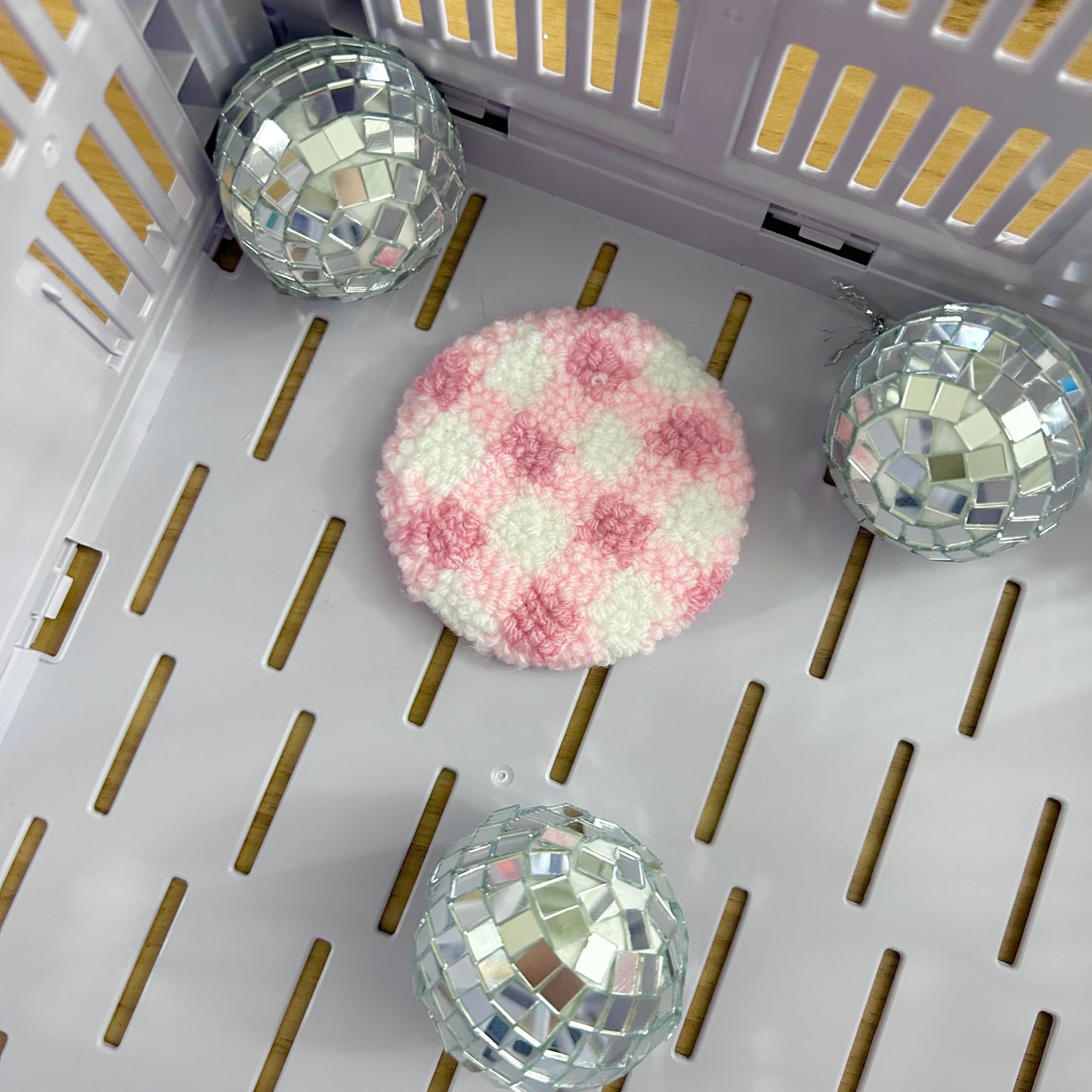 Gingham | Tufted Car Coaster