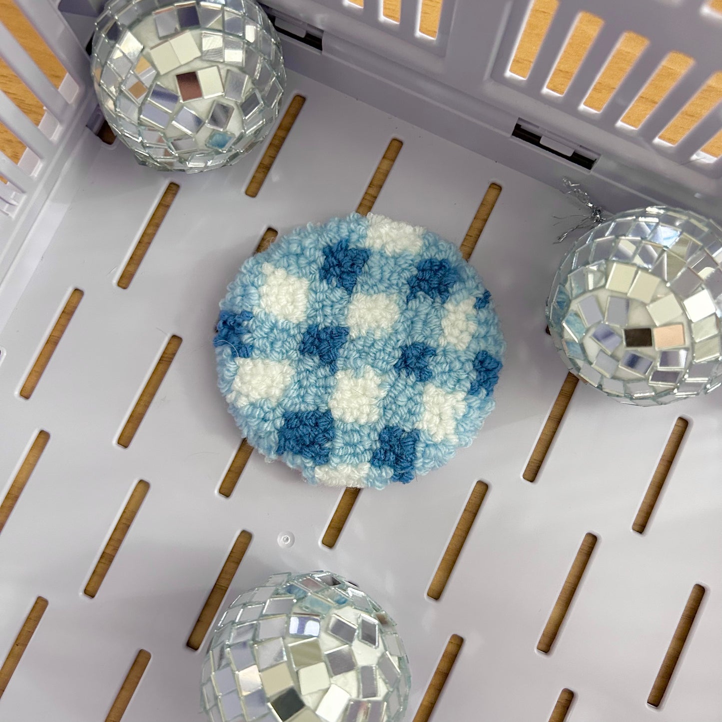 Gingham | Tufted Car Coaster