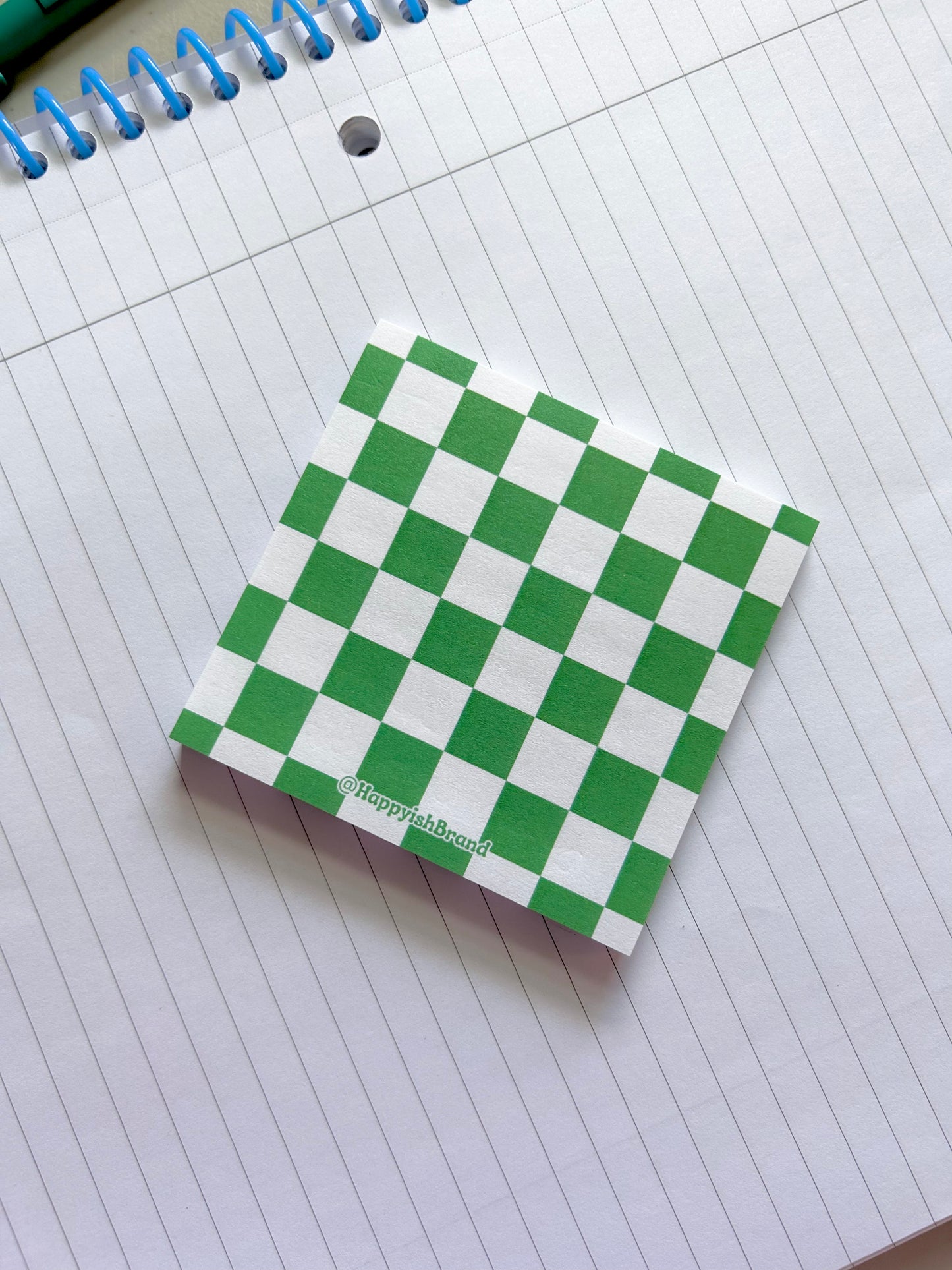 Checkered Purple & Green - Sticky Notes