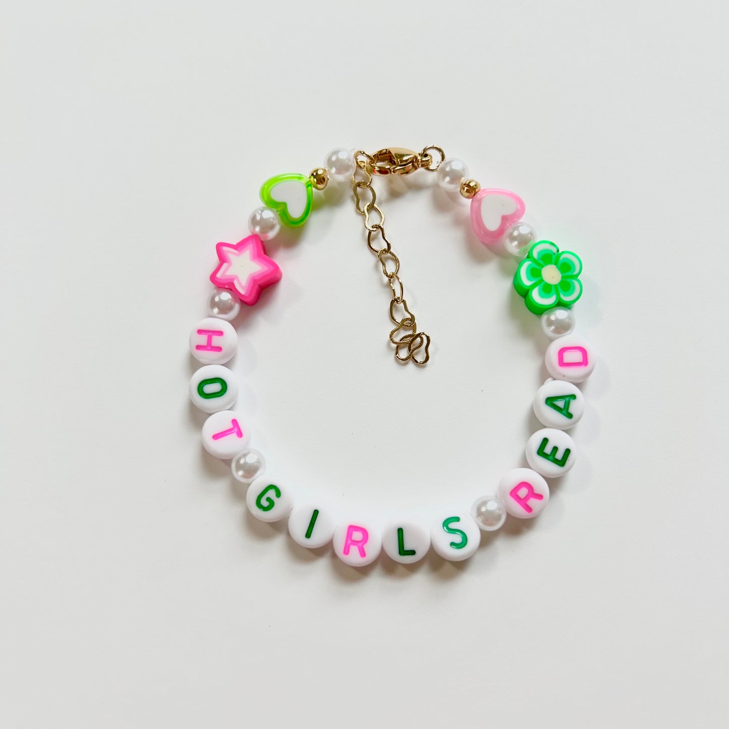 Hot Girls Read Pink and Green Friendship Bracelet
