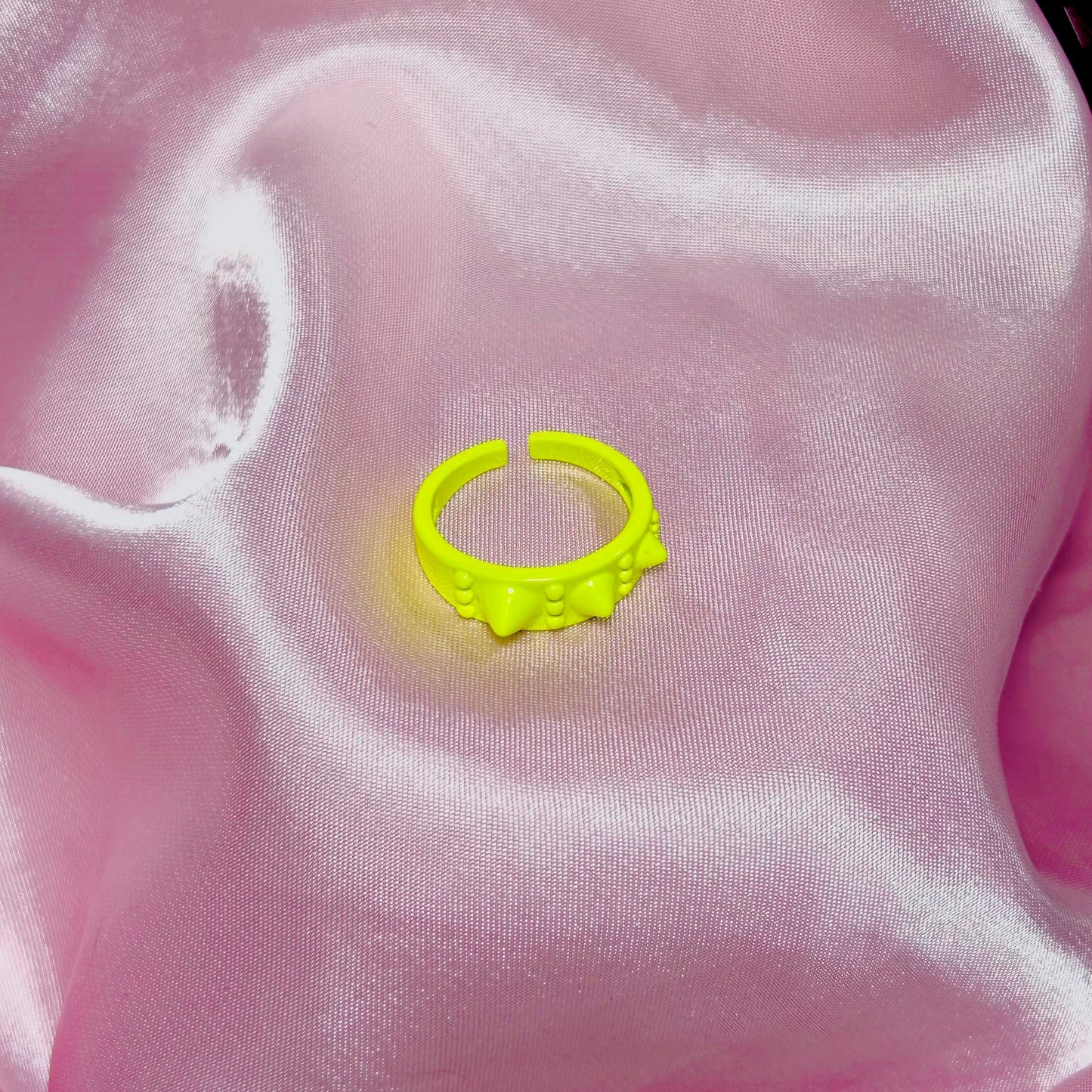 Neon Green Studded Ring