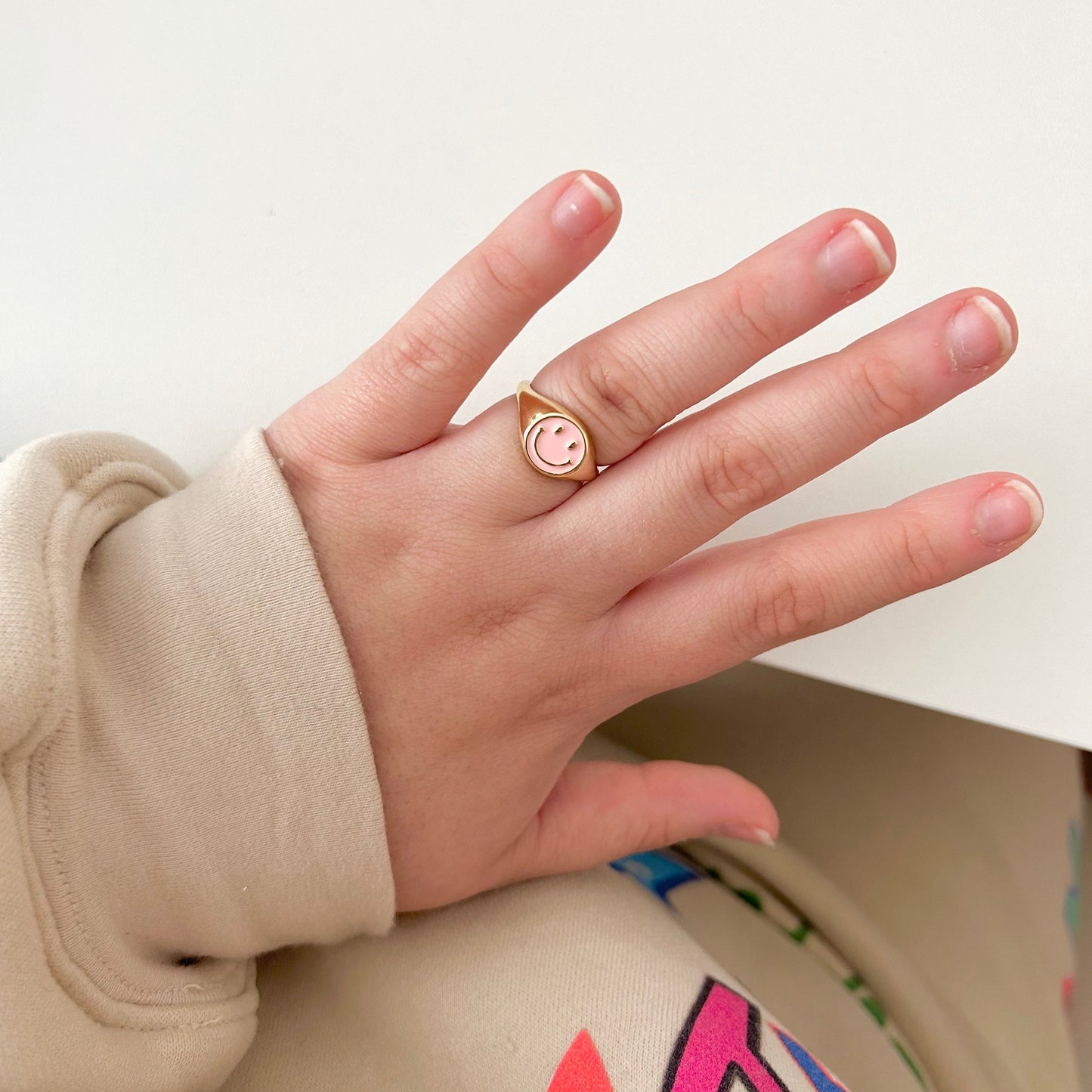 Pink Smiley Face Ring