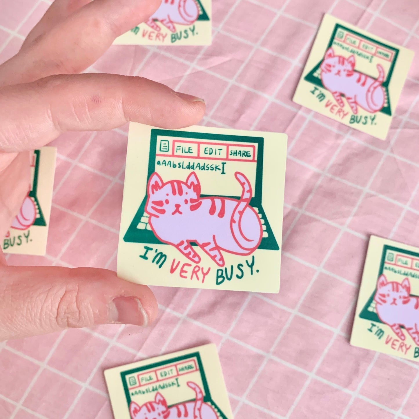 I'm Very Busy Cat Laptop Sticker