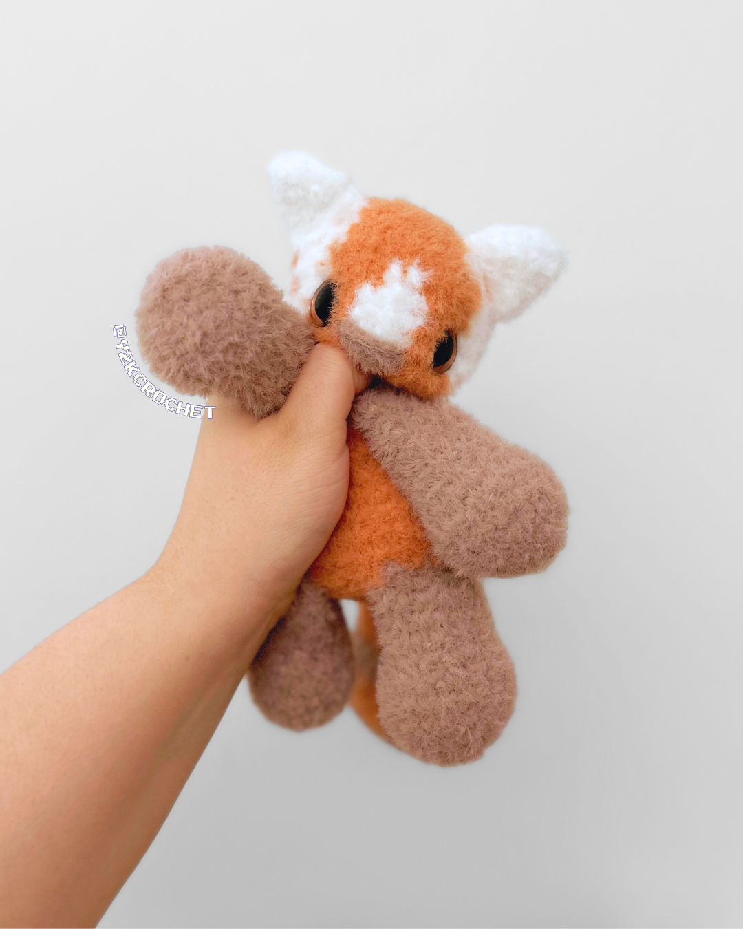 Rigby the Baby Red Panda Plushie - Weighted Hamdmade Crochet Plush