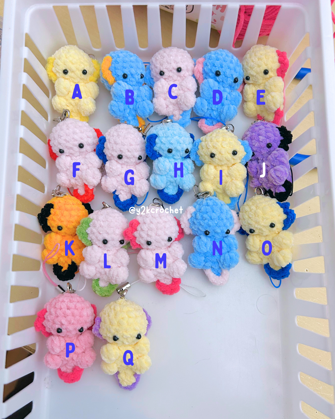 Crochet Axolotl Plushie Bag & Phone Charm