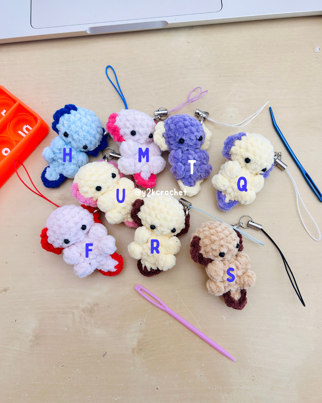 Crochet Axolotl Plushie Bag & Phone Charm