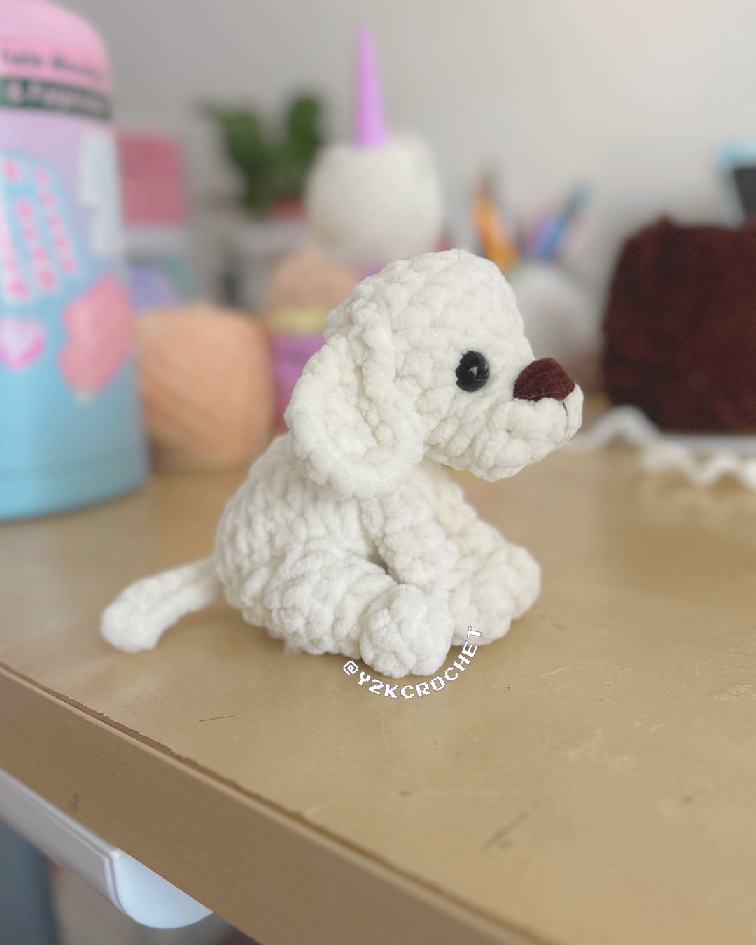 Lucy the White Lab Plushie - Crochet Labrador Puppy Plushie