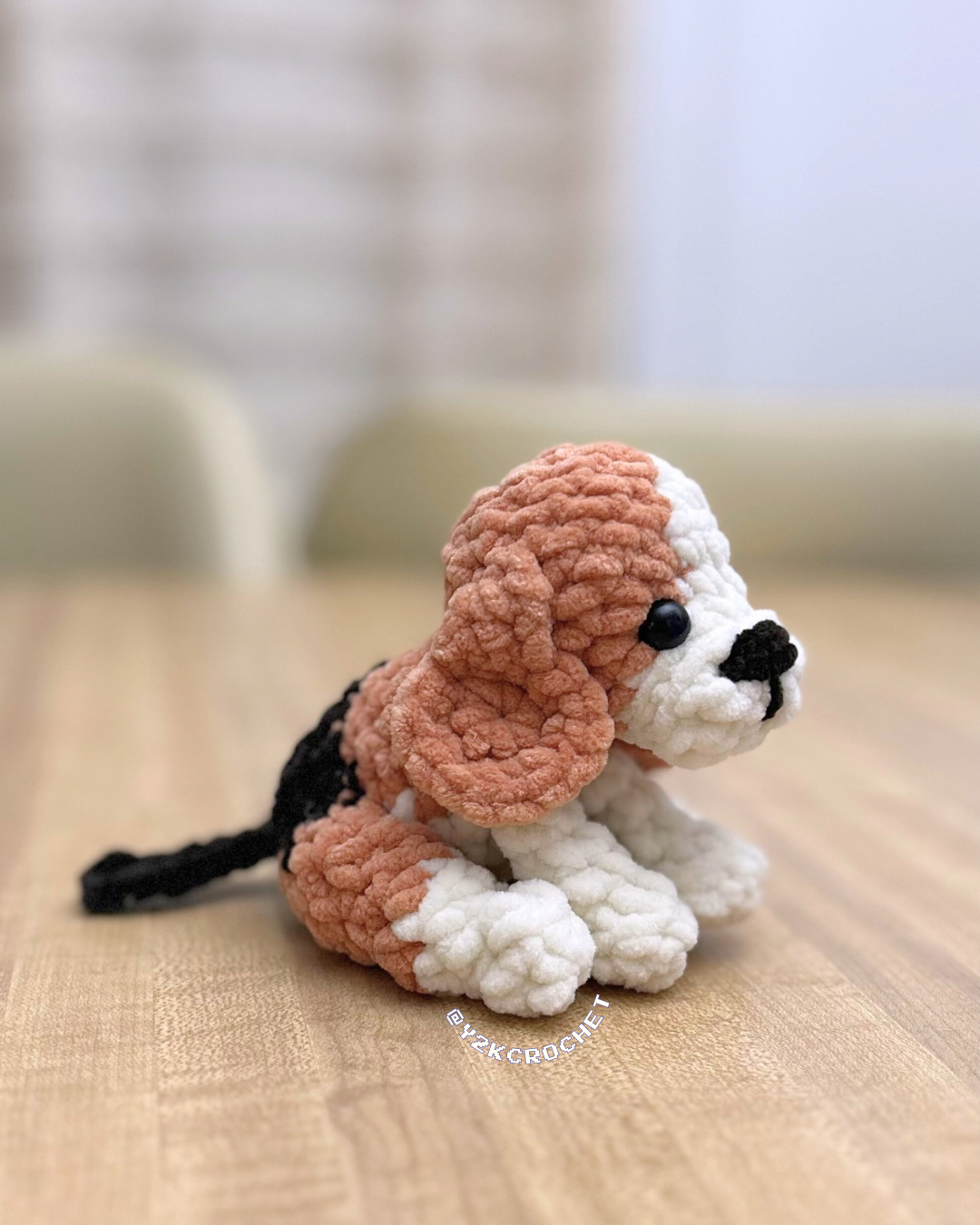 Bubs the Baby Beagle Plushie - Crochet Beagle Puppy Plushie
