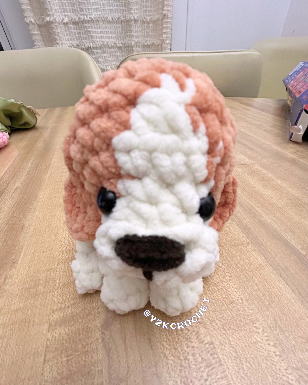 Bubs the Baby Beagle Plushie - Crochet Beagle Puppy Plushie