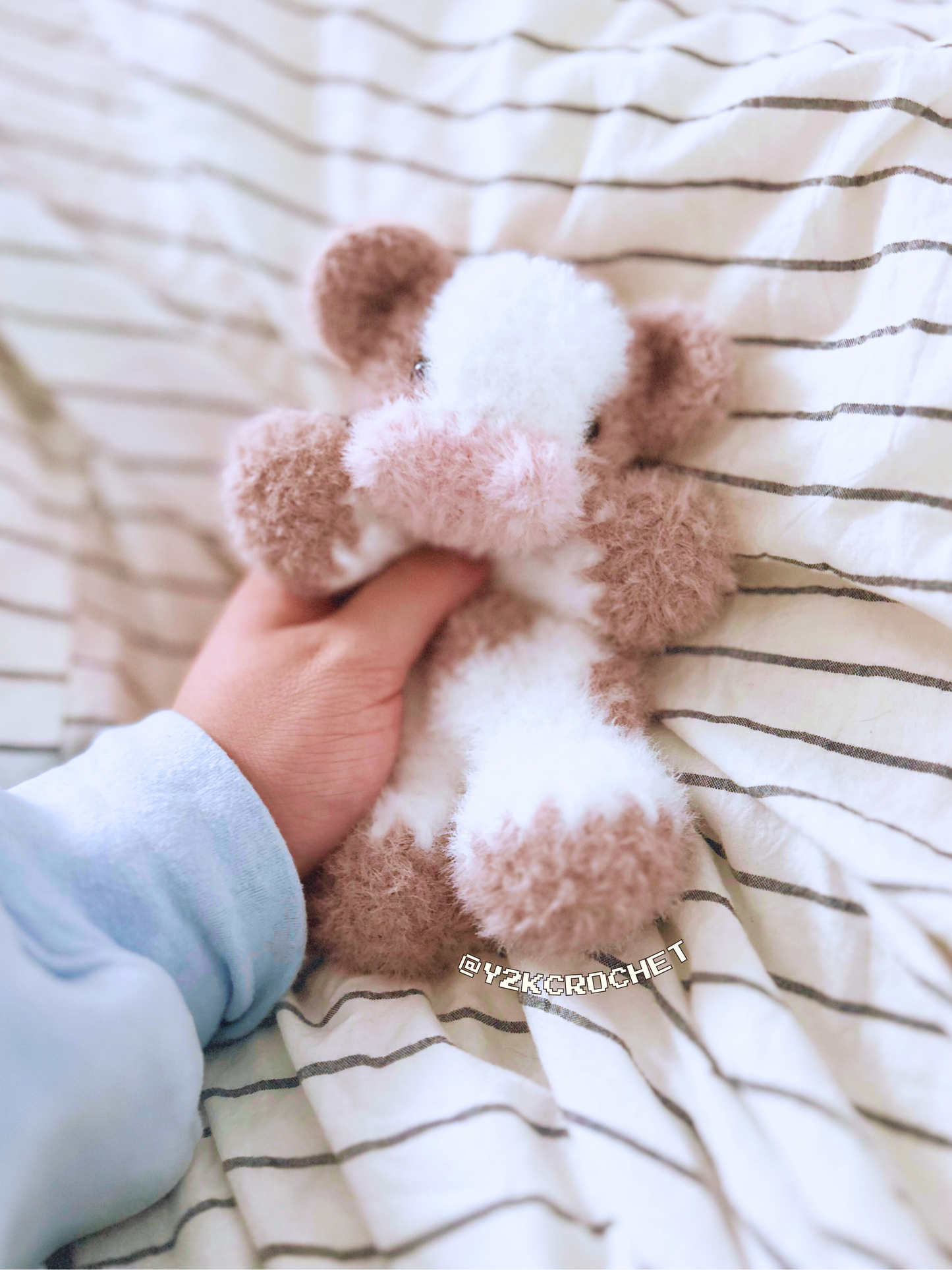 Colby - Crochet Cow Calf - Handmade Fluffy Baby Cow Plushie