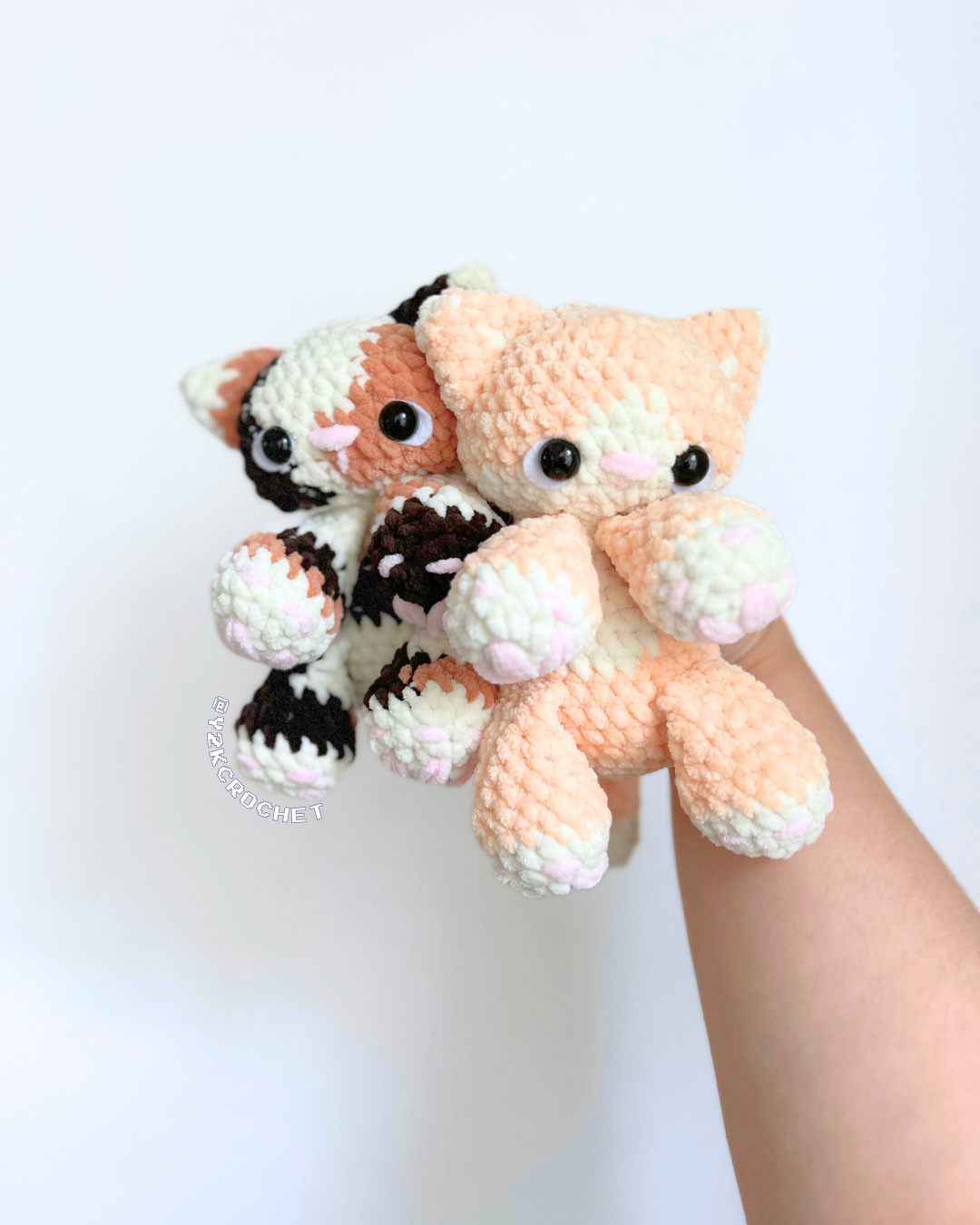 Cora the Baby Kitty Plushie - Crochet Calico Cat Plushie