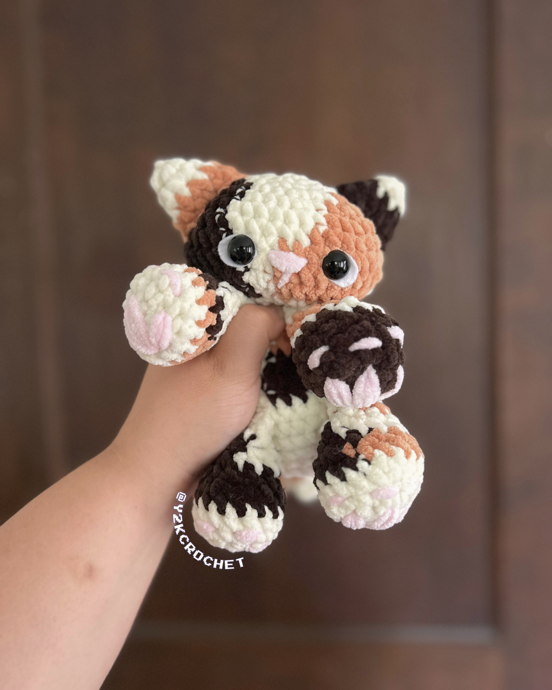 Cora the Baby Kitty Plushie - Crochet Calico Cat Plushie