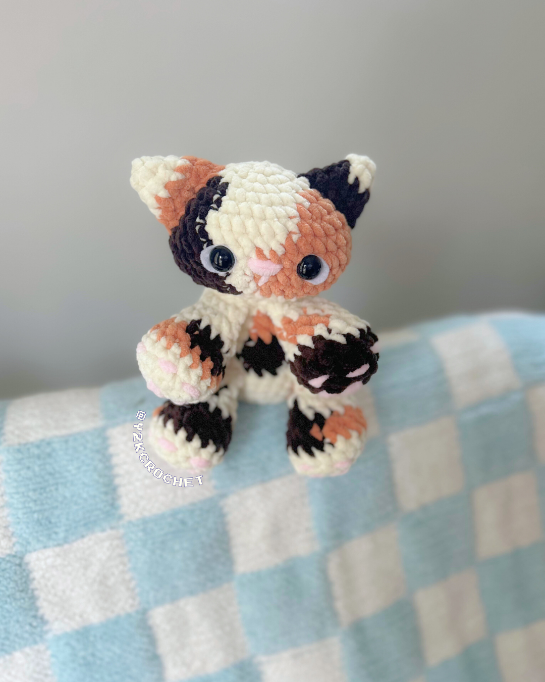 Cora the Baby Kitty Plushie - Crochet Calico Cat Plushie