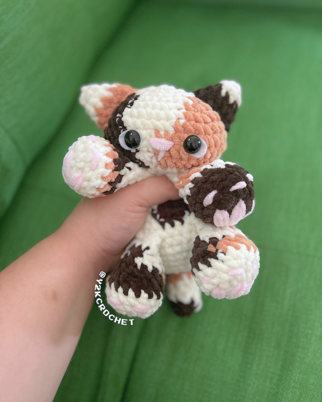 Cora the Baby Kitty Plushie - Crochet Calico Cat Plushie