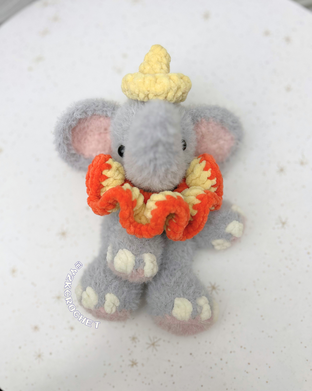 Dumbo the baby Elephant Plush - Made to Order Crochet Snuggler Plushie