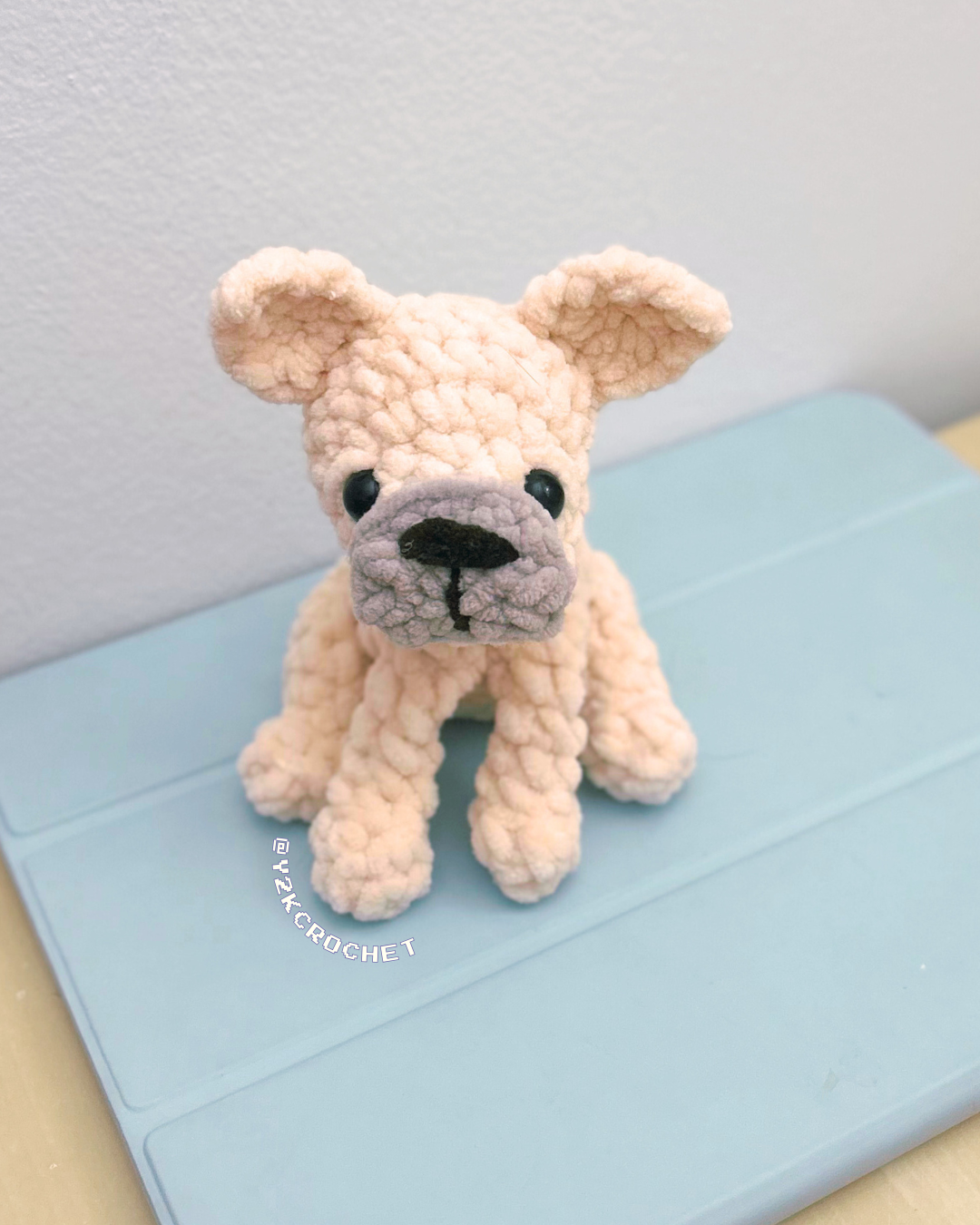 Fig the Baby Frenchie Plushie - Crochet French Bulldog Puppy Plushie